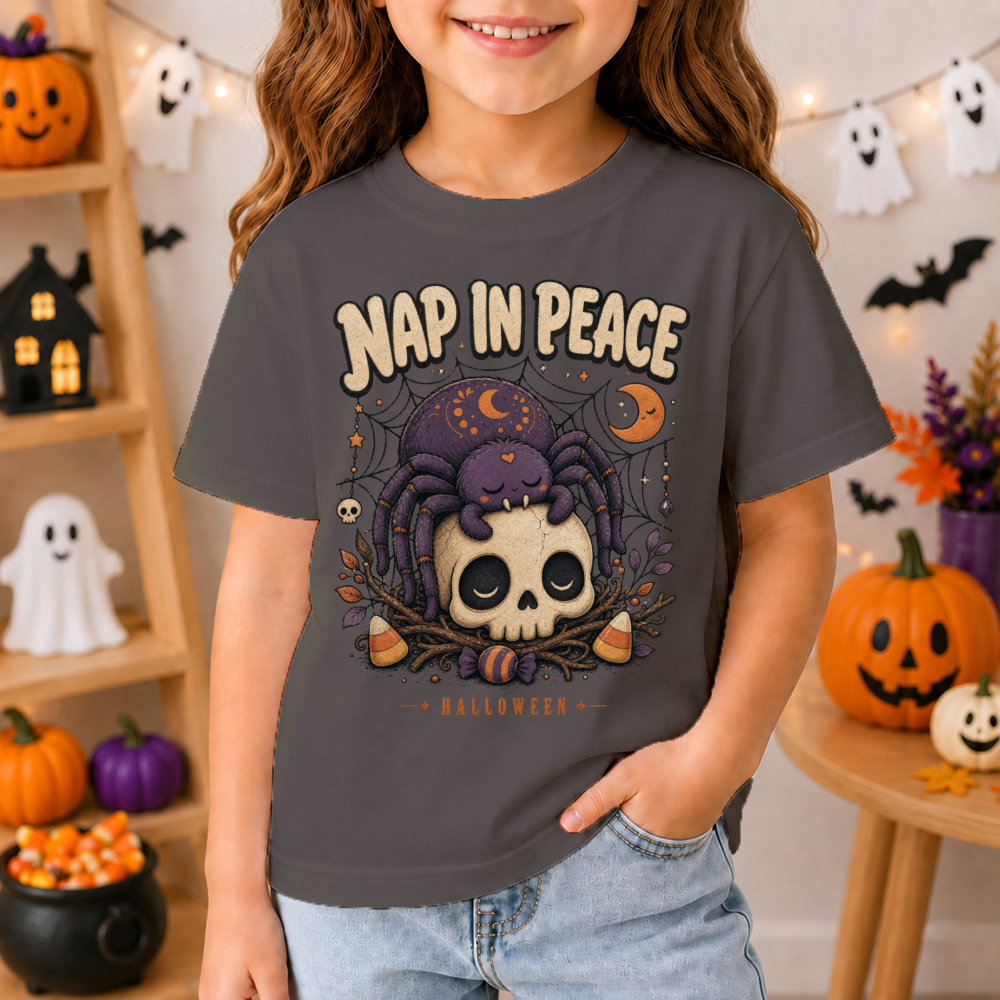 Nap In Peace Cute Spider Youth T-Shirt