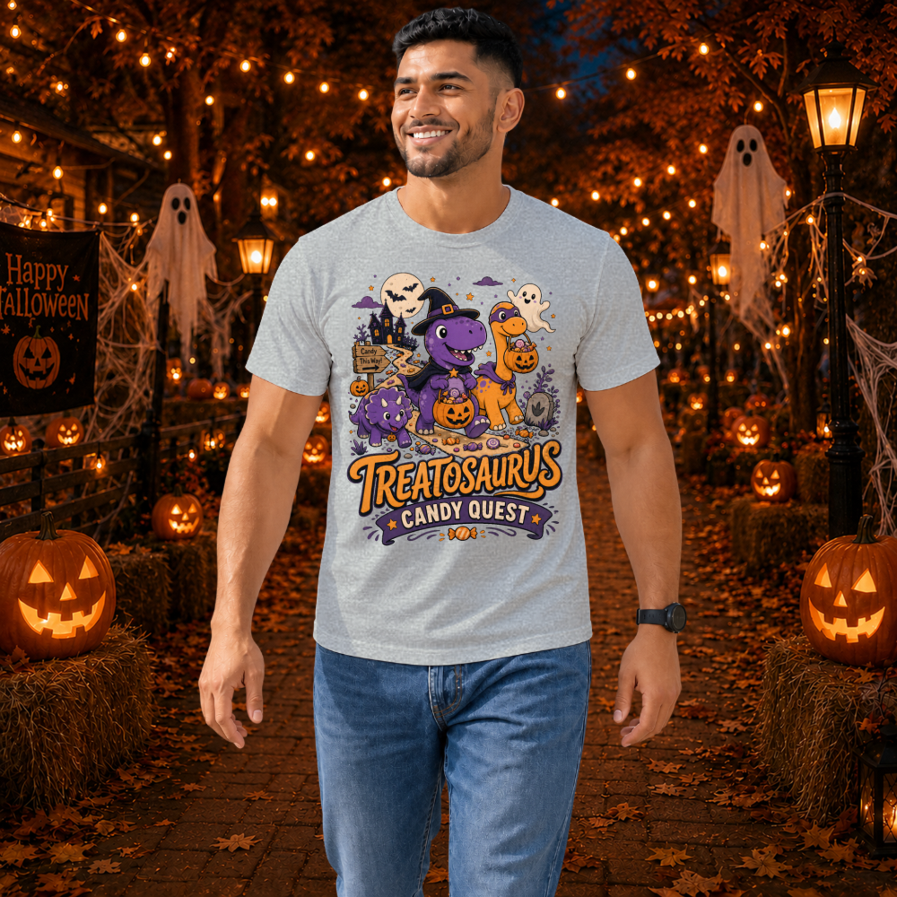 Treatosaurus Candy Quest Kawaii Dinosaur T-Shirt