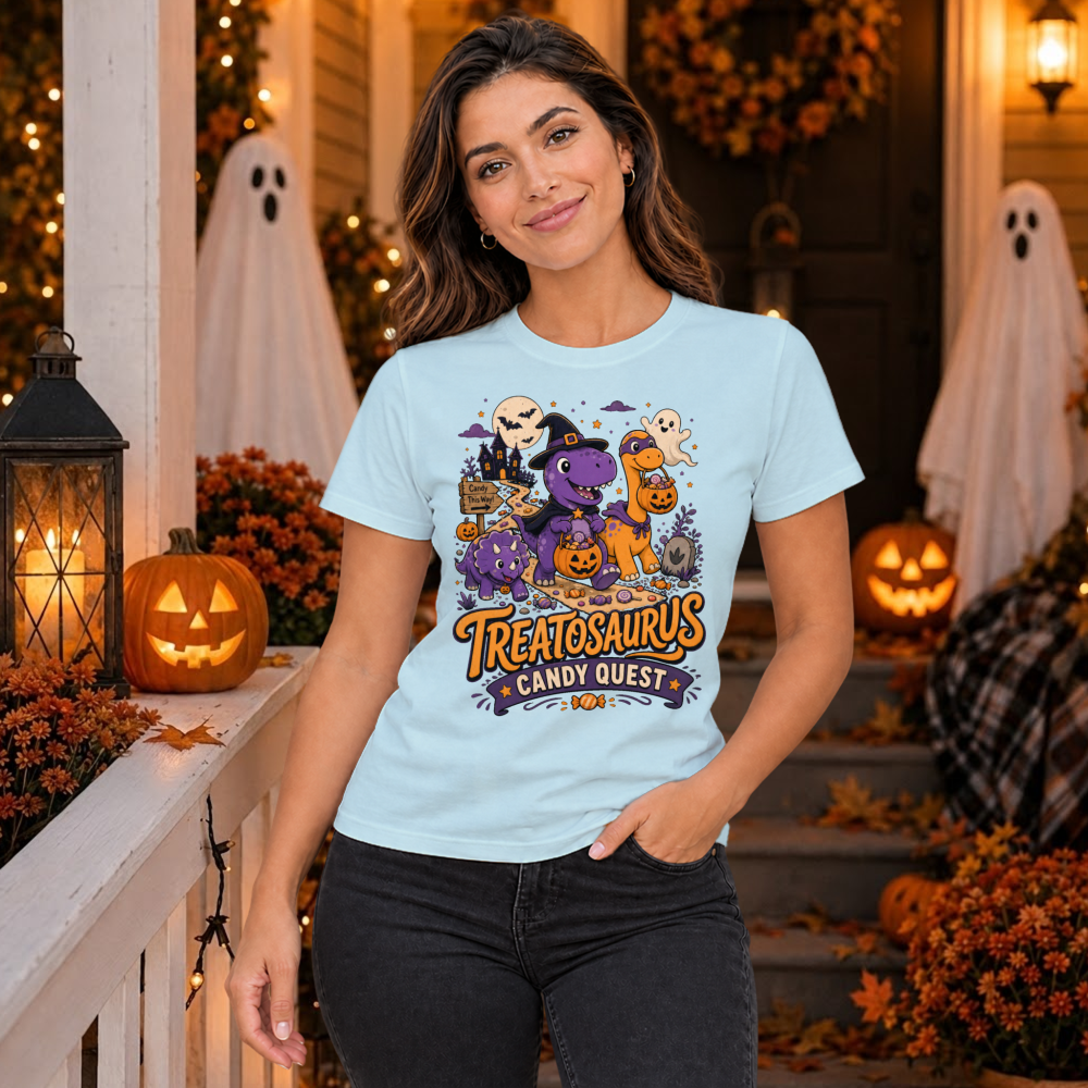 Treatosaurus Candy Quest Kawaii Dinosaur T-Shirt