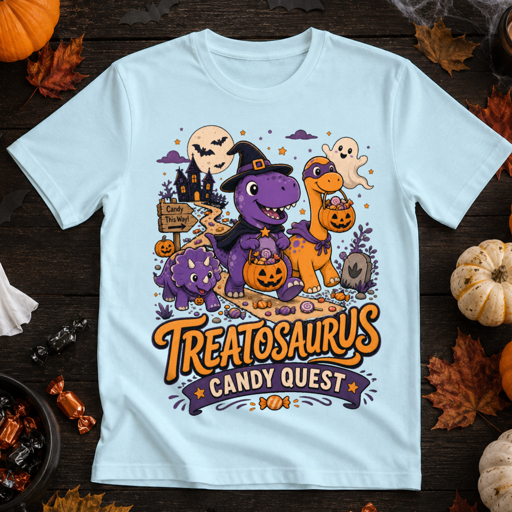 Treatosaurus Candy Quest Kawaii Dinosaur T-Shirt