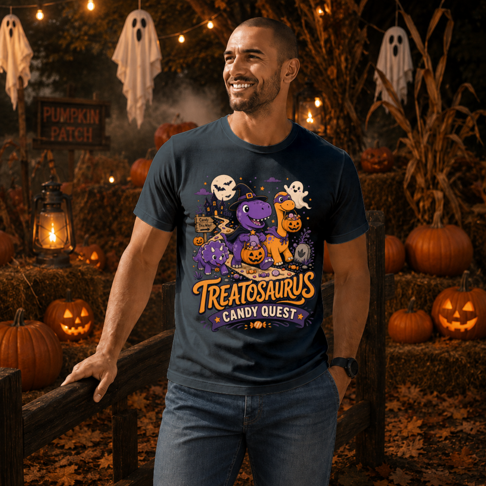 Treatosaurus Candy Quest Kawaii Dinosaur T-Shirt
