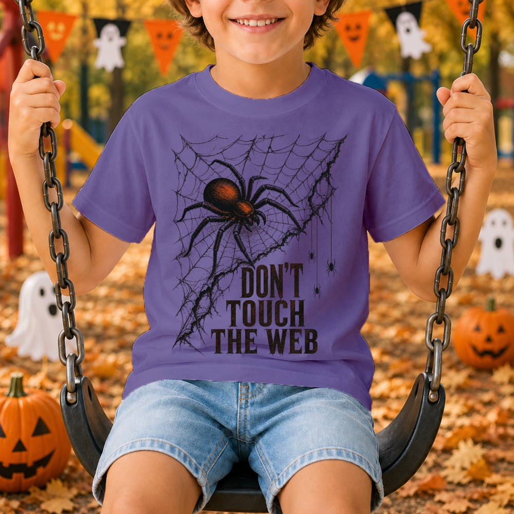 Don't Touch the Web Halloween Spider Youth T-Shirt