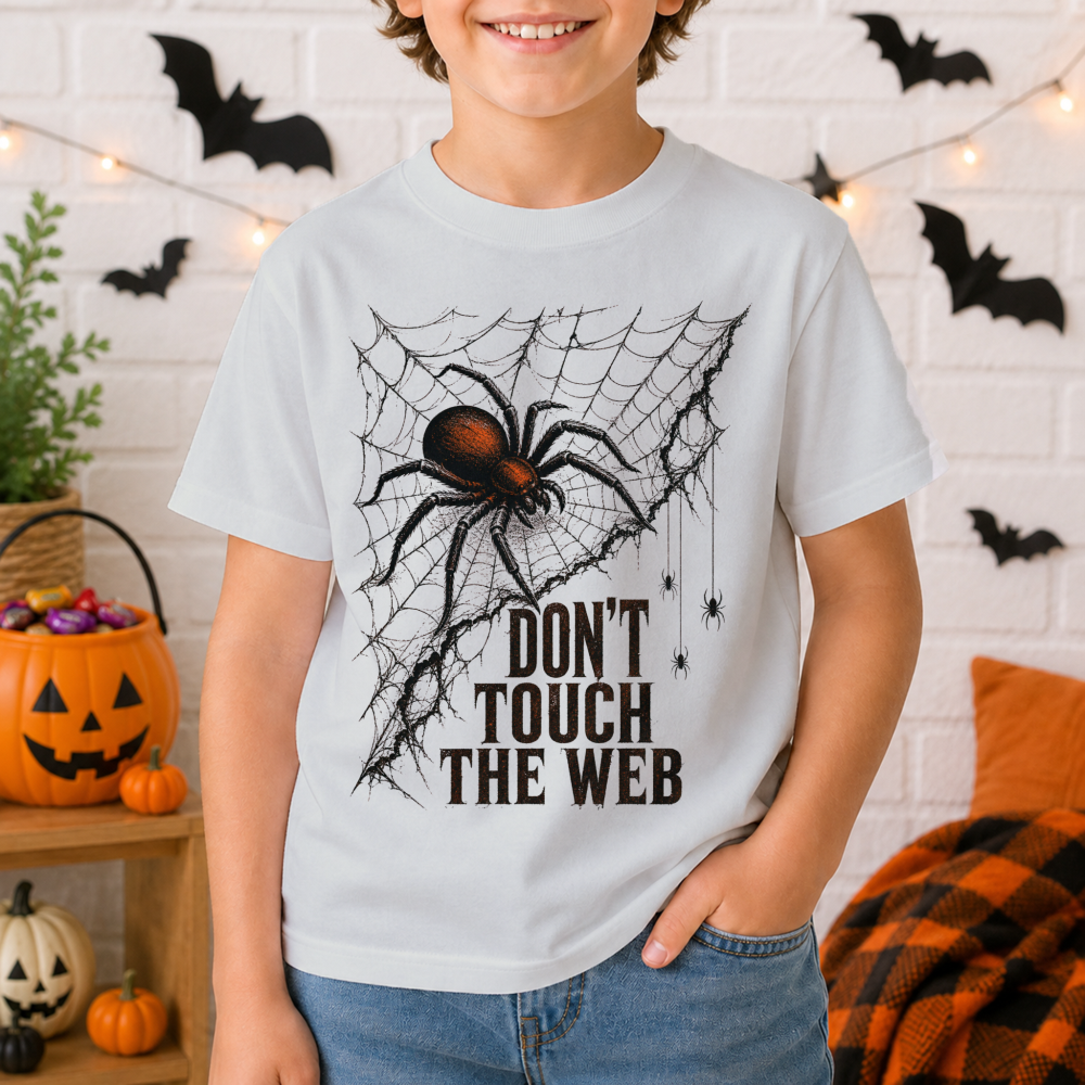 Don't Touch the Web Halloween Spider Youth T-Shirt