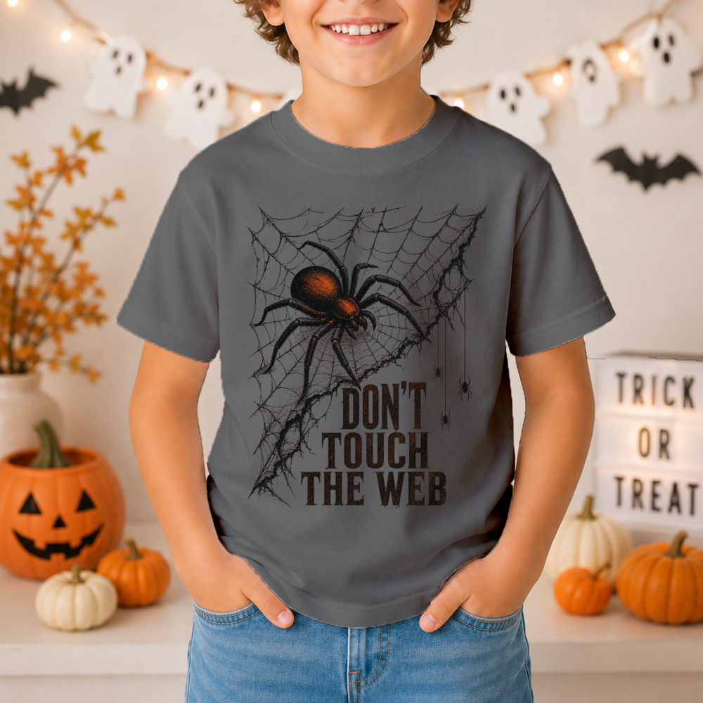 Don't Touch the Web Halloween Spider Youth T-Shirt