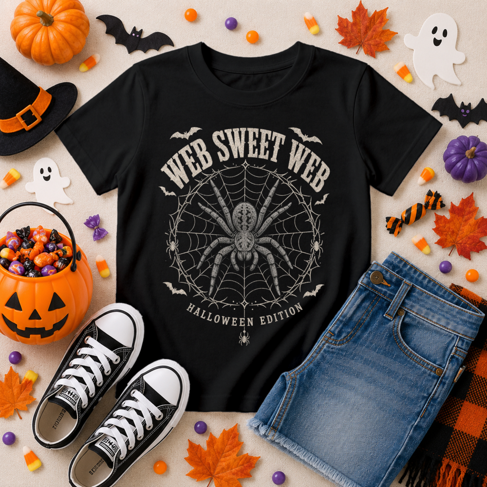 Web Sweet Web Vintage Spider Youth T-Shirt