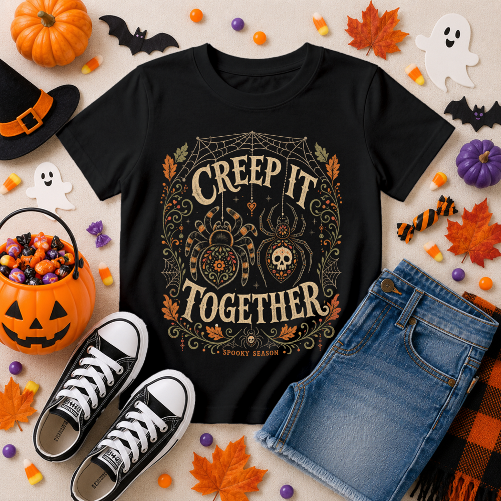 Creep It Together Retro Spider Youth T-Shirt