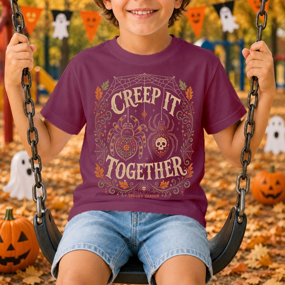 Creep It Together Retro Spider Youth T-Shirt