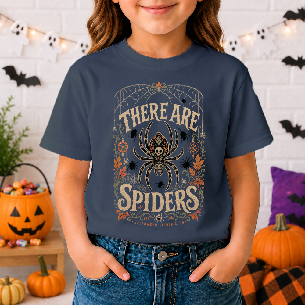 There Are Spiders Folk Art Spider Youth T-Shirt