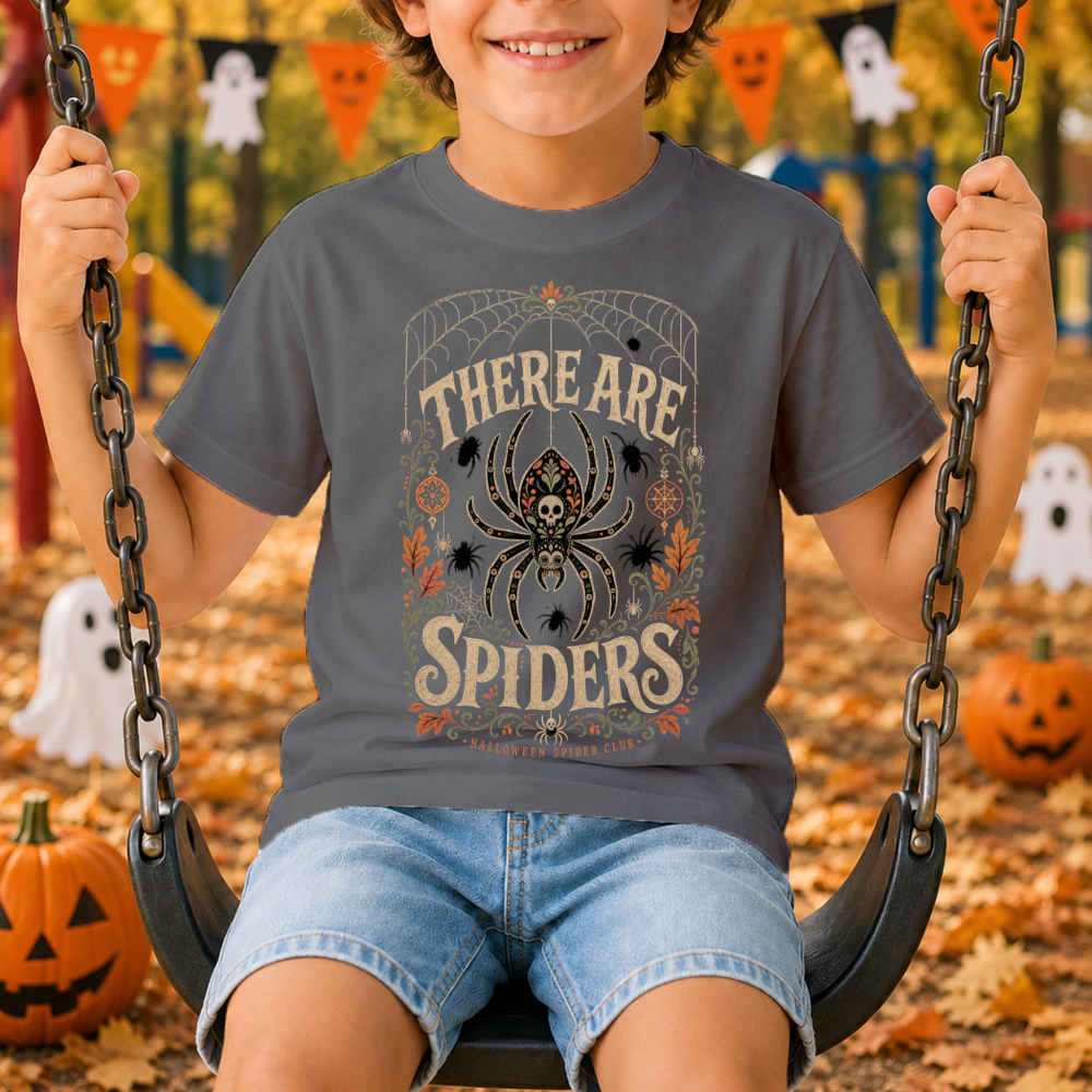 There Are Spiders Folk Art Spider Youth T-Shirt
