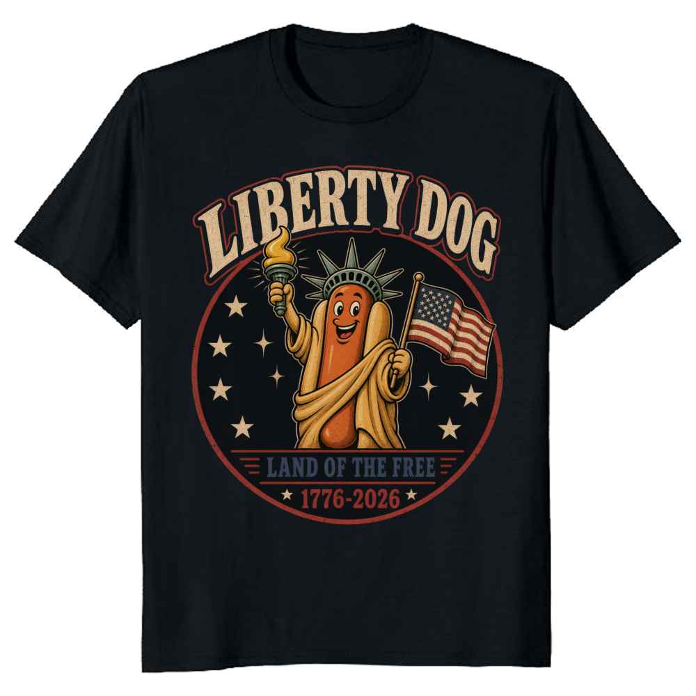 Patriotic Hot Dog Graphic T-Shirt