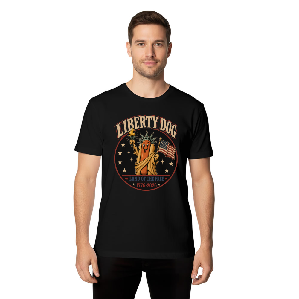 Patriotic Hot Dog Graphic T-Shirt