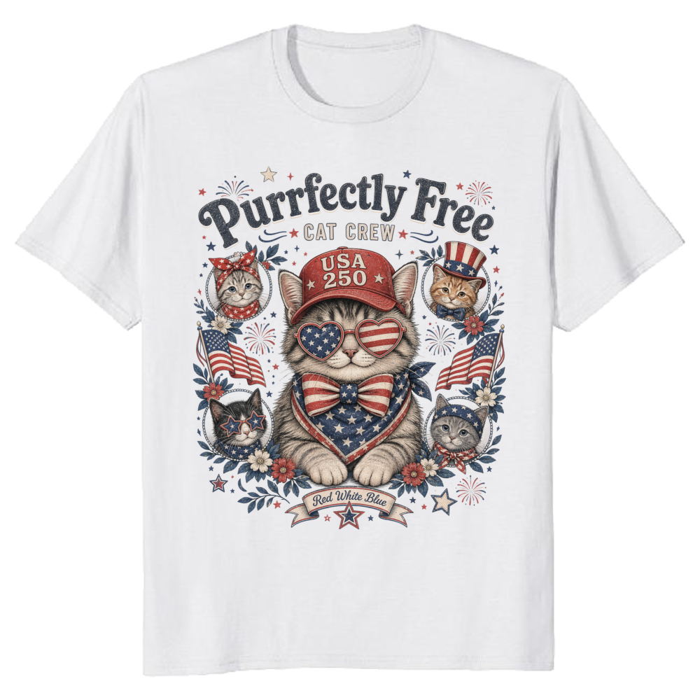 Patriotic Cat T-Shirt - Gift for Cat Lovers