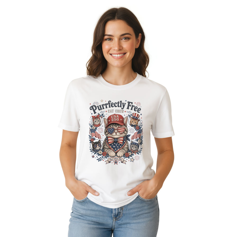 Patriotic Cat T-Shirt - Gift for Cat Lovers