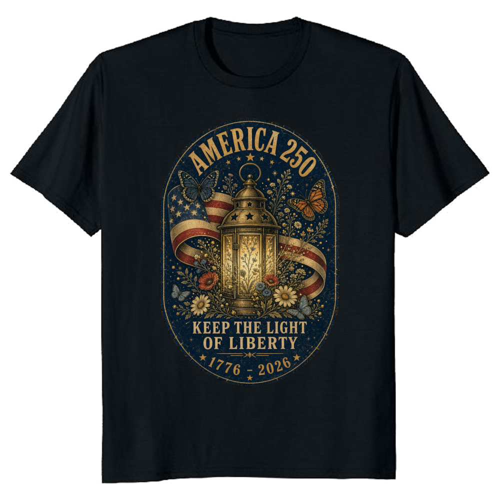 250 Year Of Freedom Patriotic Floral Graphic T-Shirt