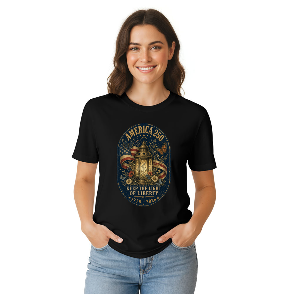 250 Year Of Freedom Patriotic Floral Graphic T-Shirt