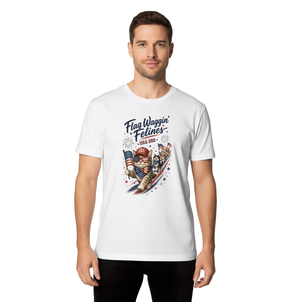 Patriotic Cat Graphic T-Shirt