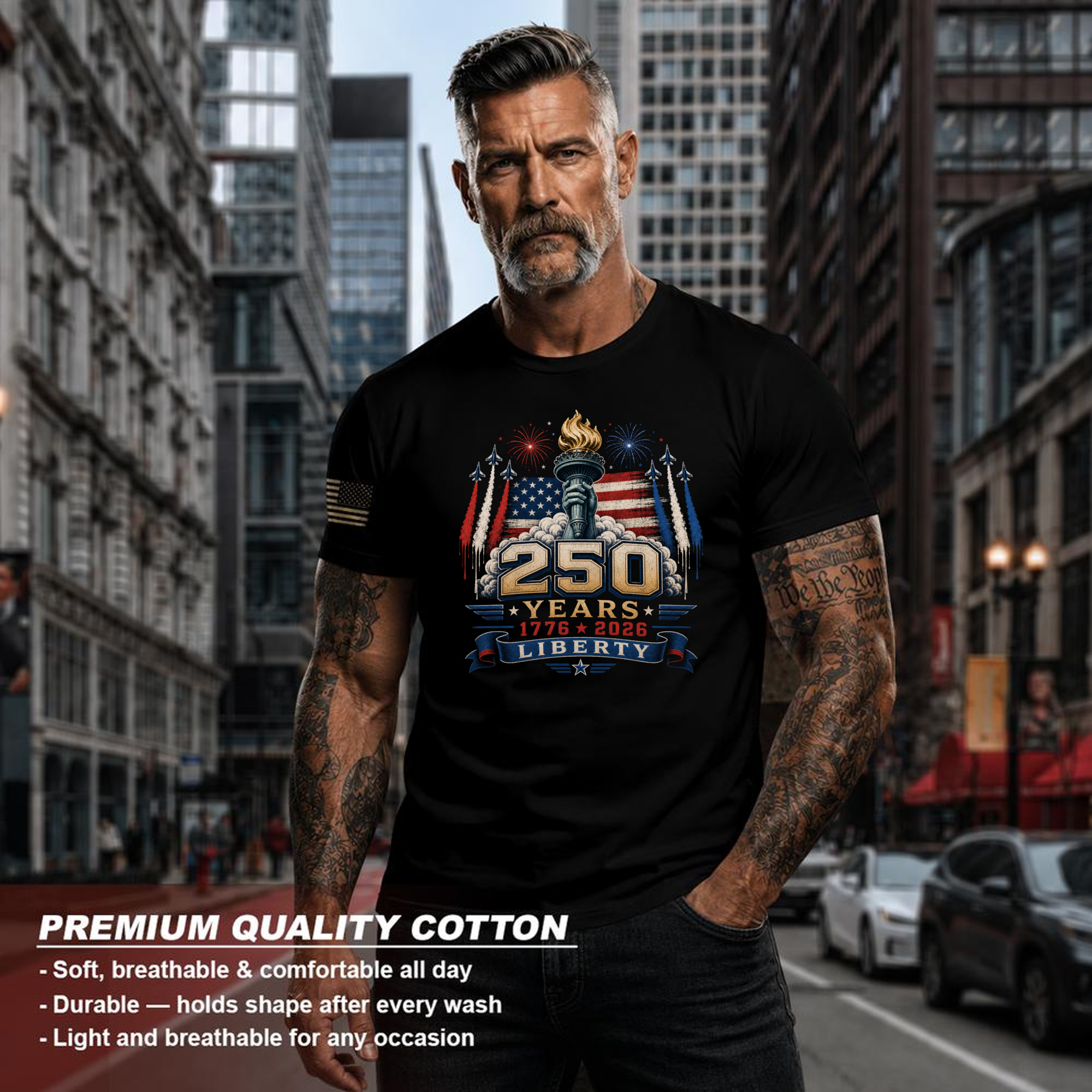 Patriotic Basic Graphic T-Shirt