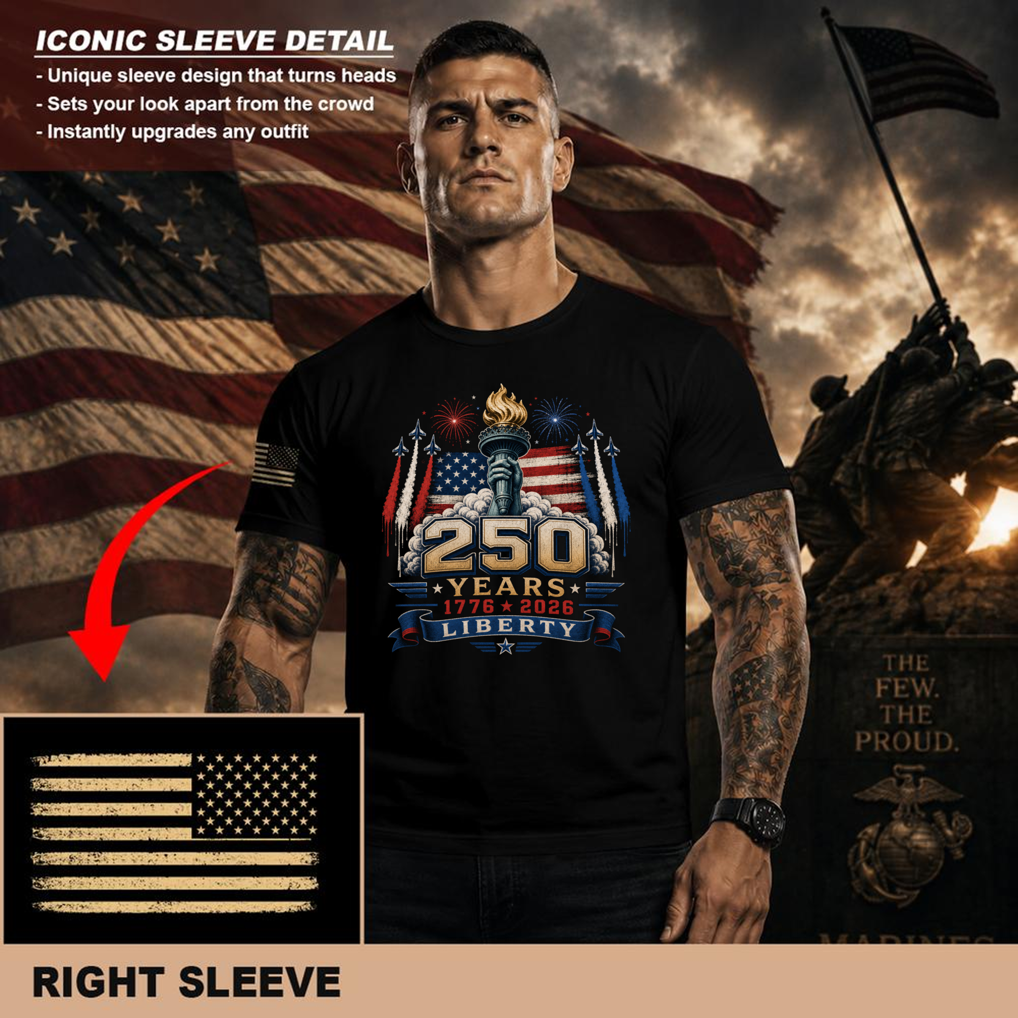 Patriotic Basic Graphic T-Shirt
