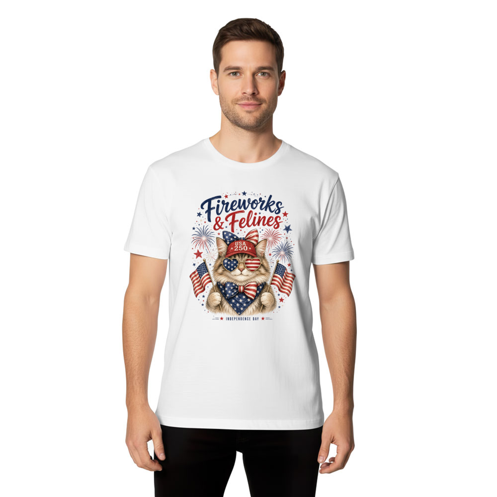 Patriotic Cat Graphic T-Shirt