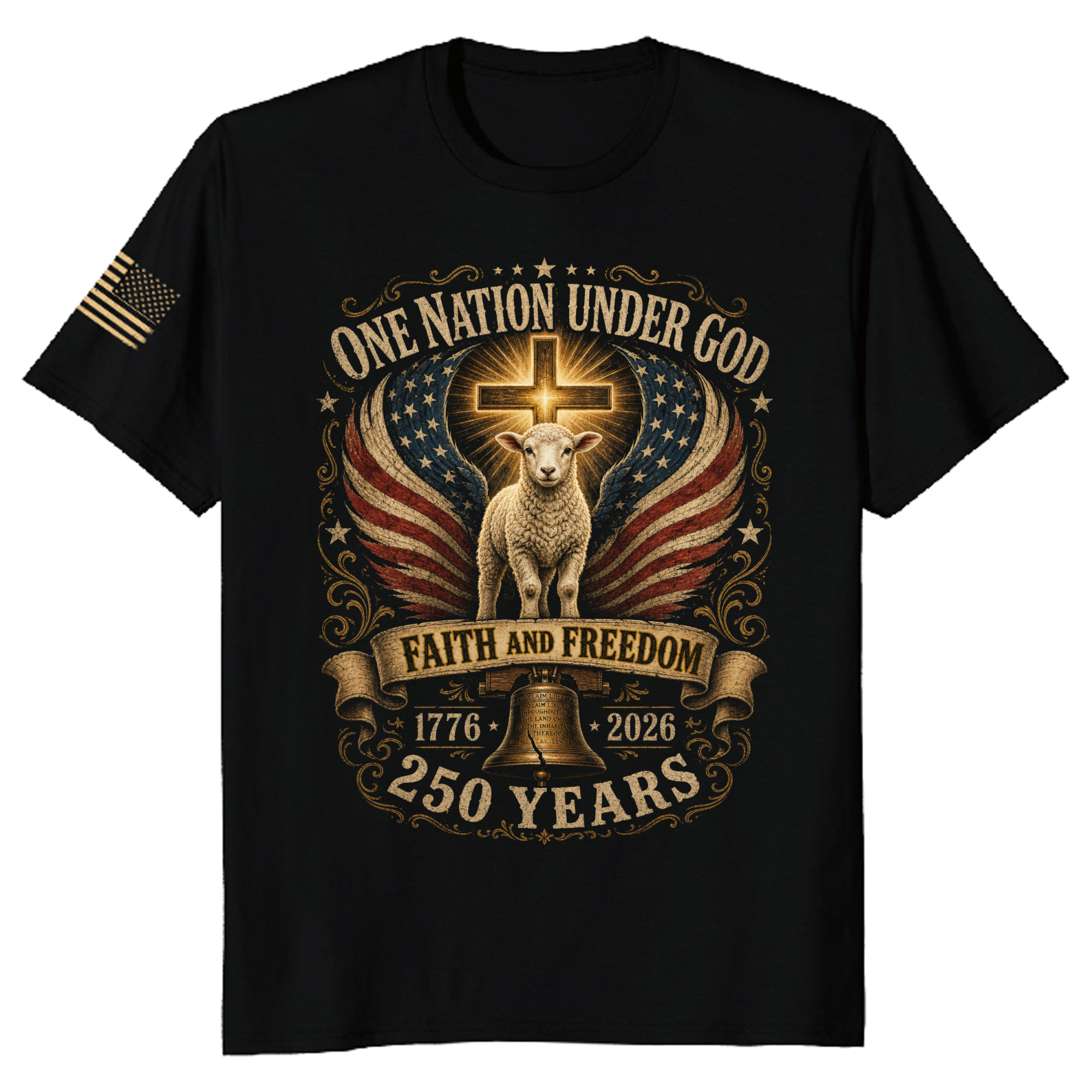 Patriotic Cross Graphic T-Shirt