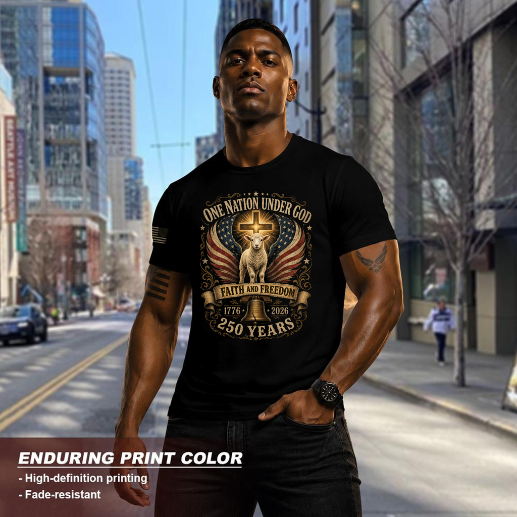 Patriotic Cross Graphic T-Shirt