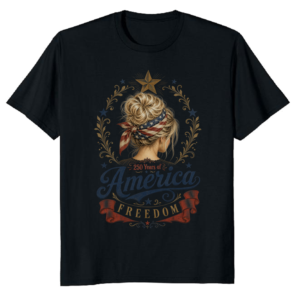 Patriotic Girly Americana Graphic T-Shirt