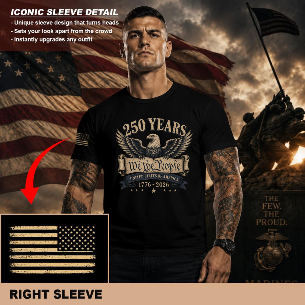 Vintage Patriotic American Flag Stars and Stripes Graphic T-Shirt