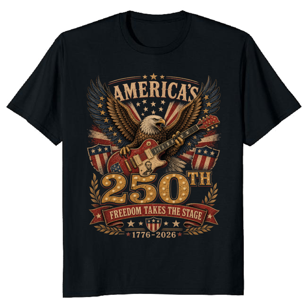 Lincoln Playing Guitar Graphic T-Shirt