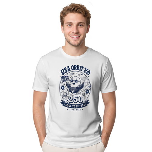 Cartoon Patriotic Eagle Flag Graphic T-Shirt