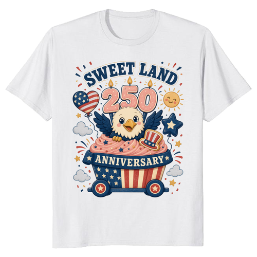 Cartoon Patriotic Bald Eagle Graphic T-Shirt
