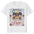 Vintage Patriotic Girly American Flag Graphic T-Shirt