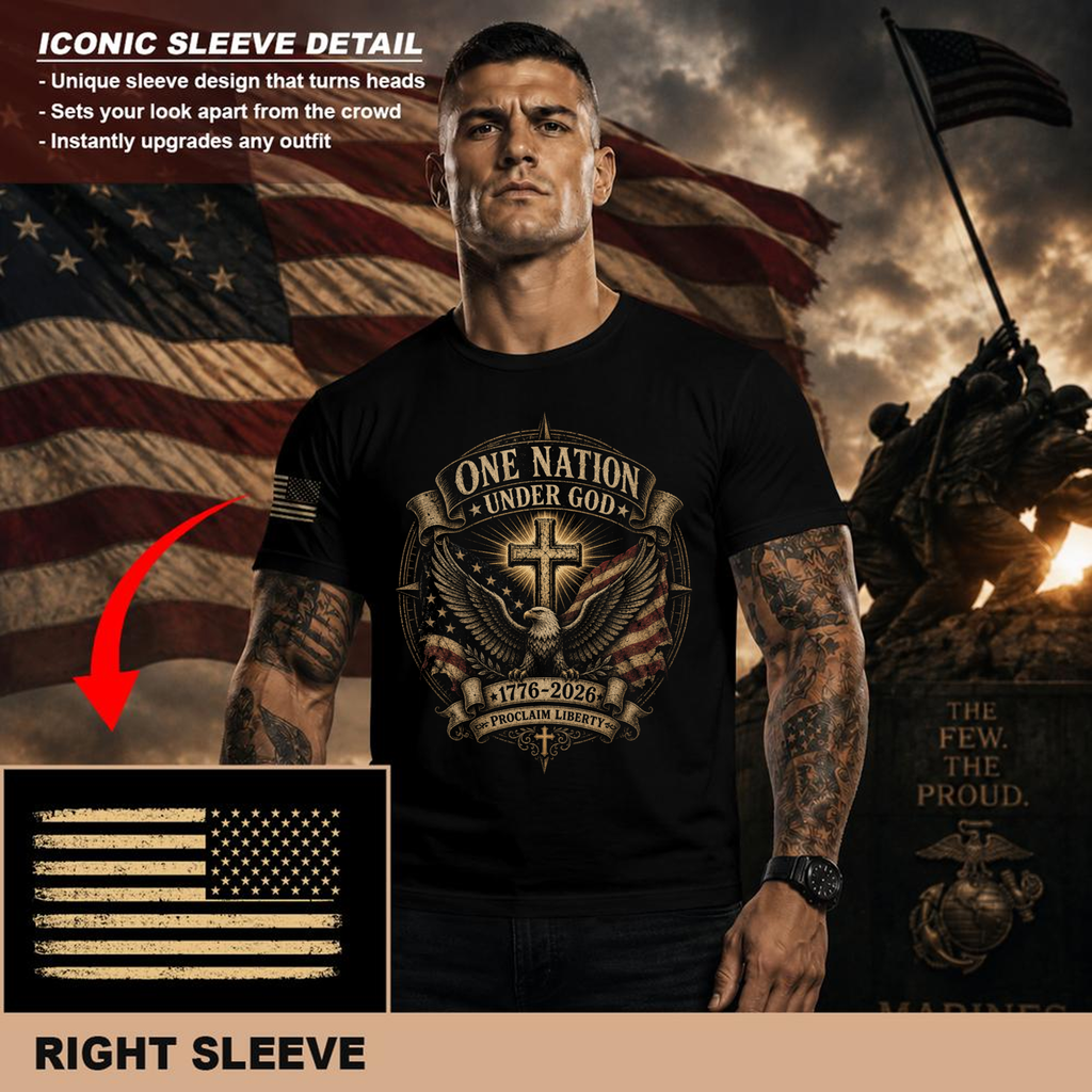 Patriotic Cross Graphic T-Shirt