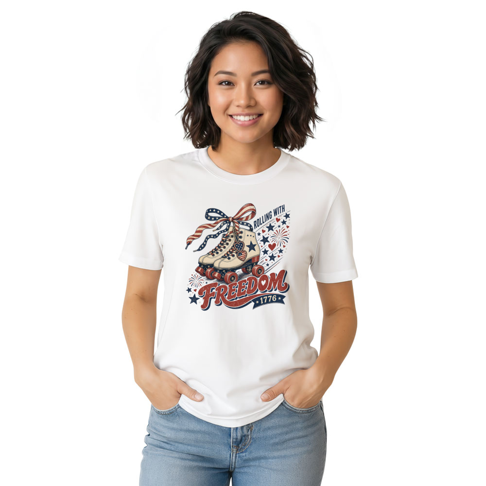 Patriotic Girly Americana Graphic T-Shirt