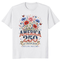 250 Year of Freedom Patriotic Floral Graphic T-Shirt