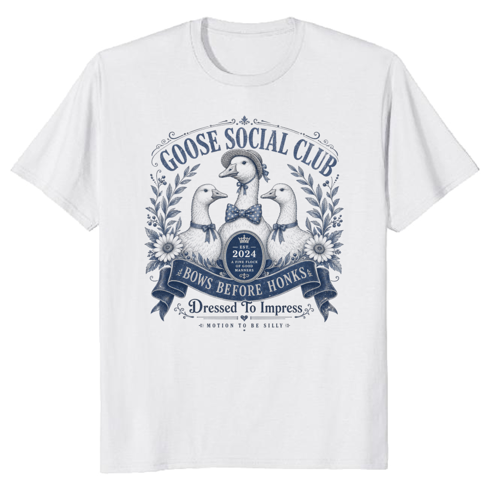 Goose Club Playful Goose Humor Graphic T-Shirt