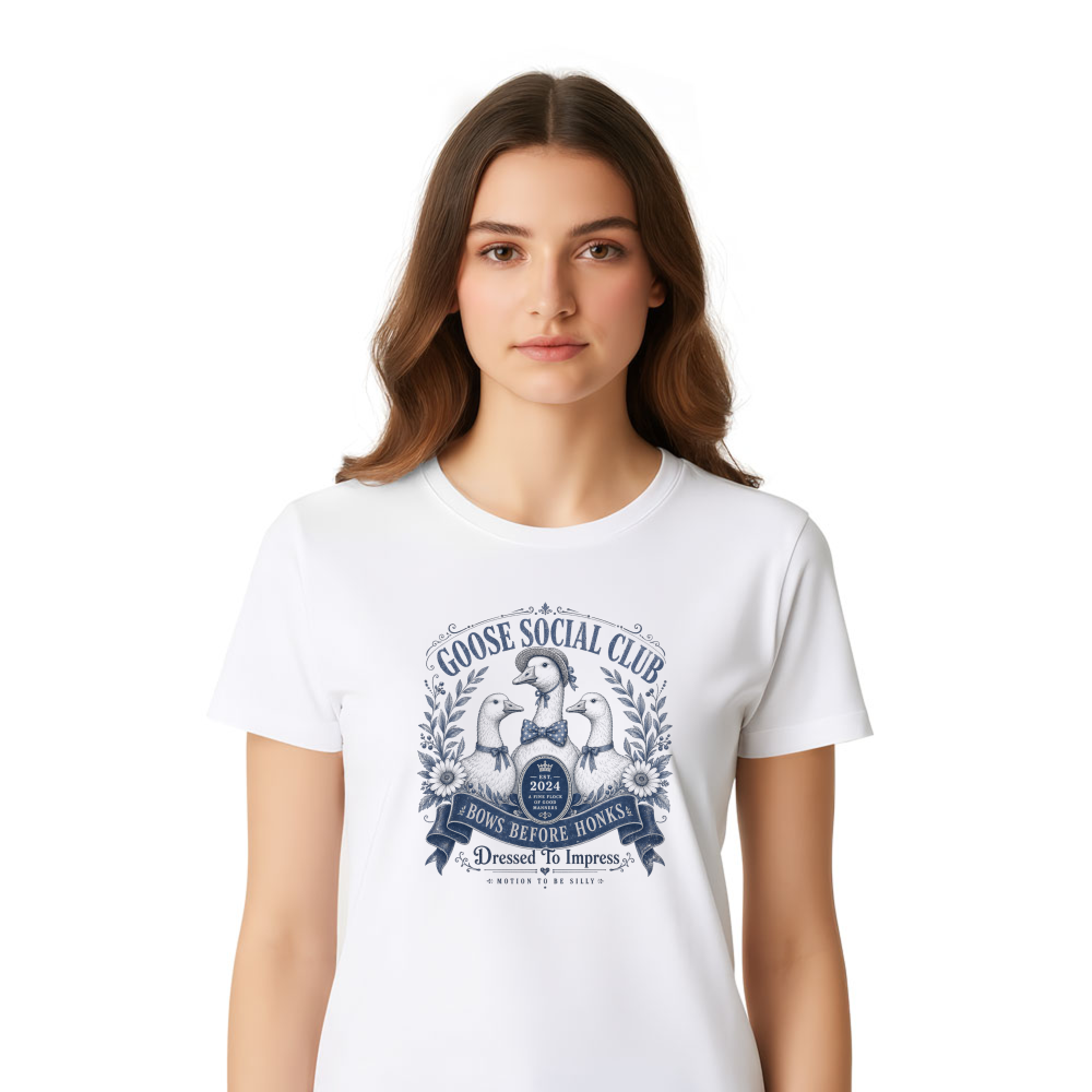 Goose Club Playful Goose Humor Graphic T-Shirt