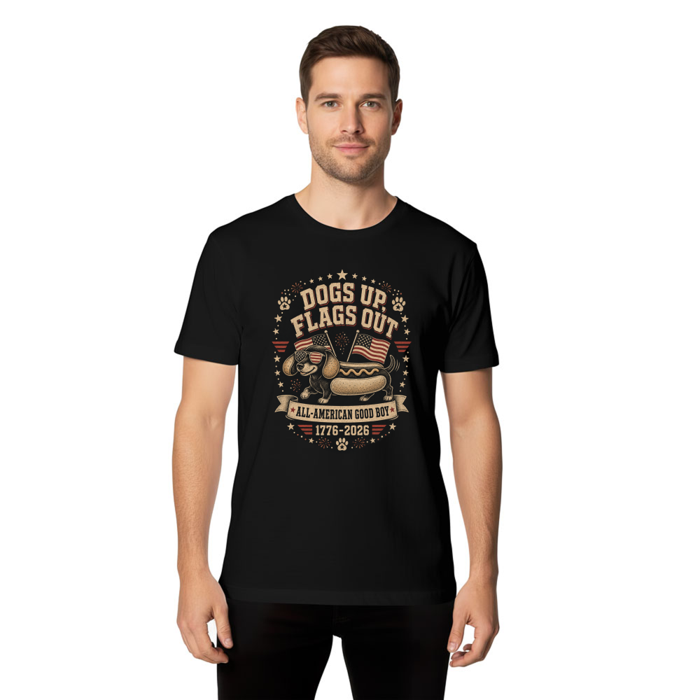 Patriotic Hot Dog Graphic T-Shirt