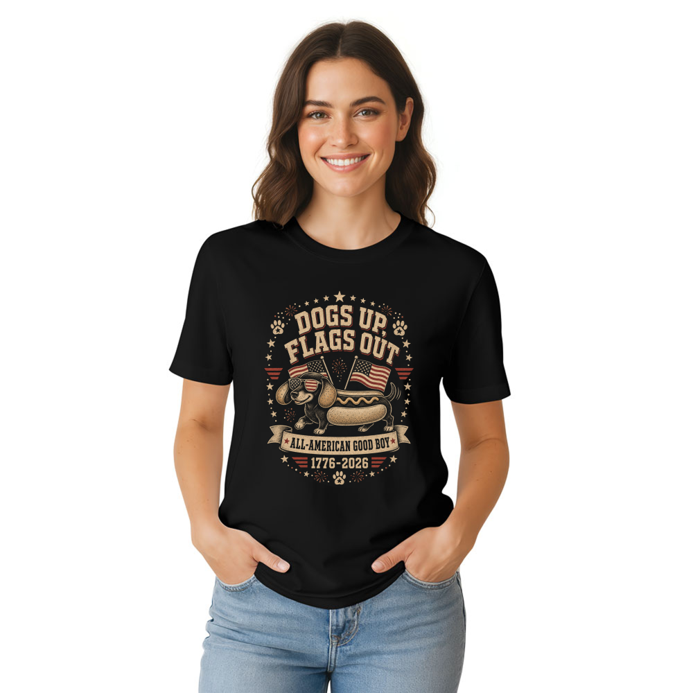 Patriotic Hot Dog Graphic T-Shirt