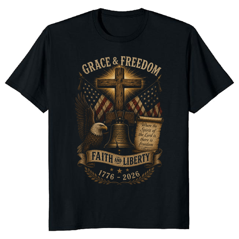 Patriotic Cross Graphic T-Shirt