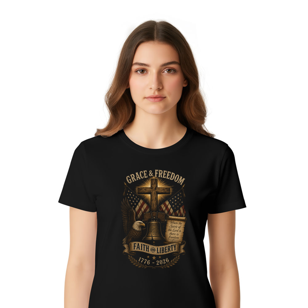 Patriotic Cross Graphic T-Shirt