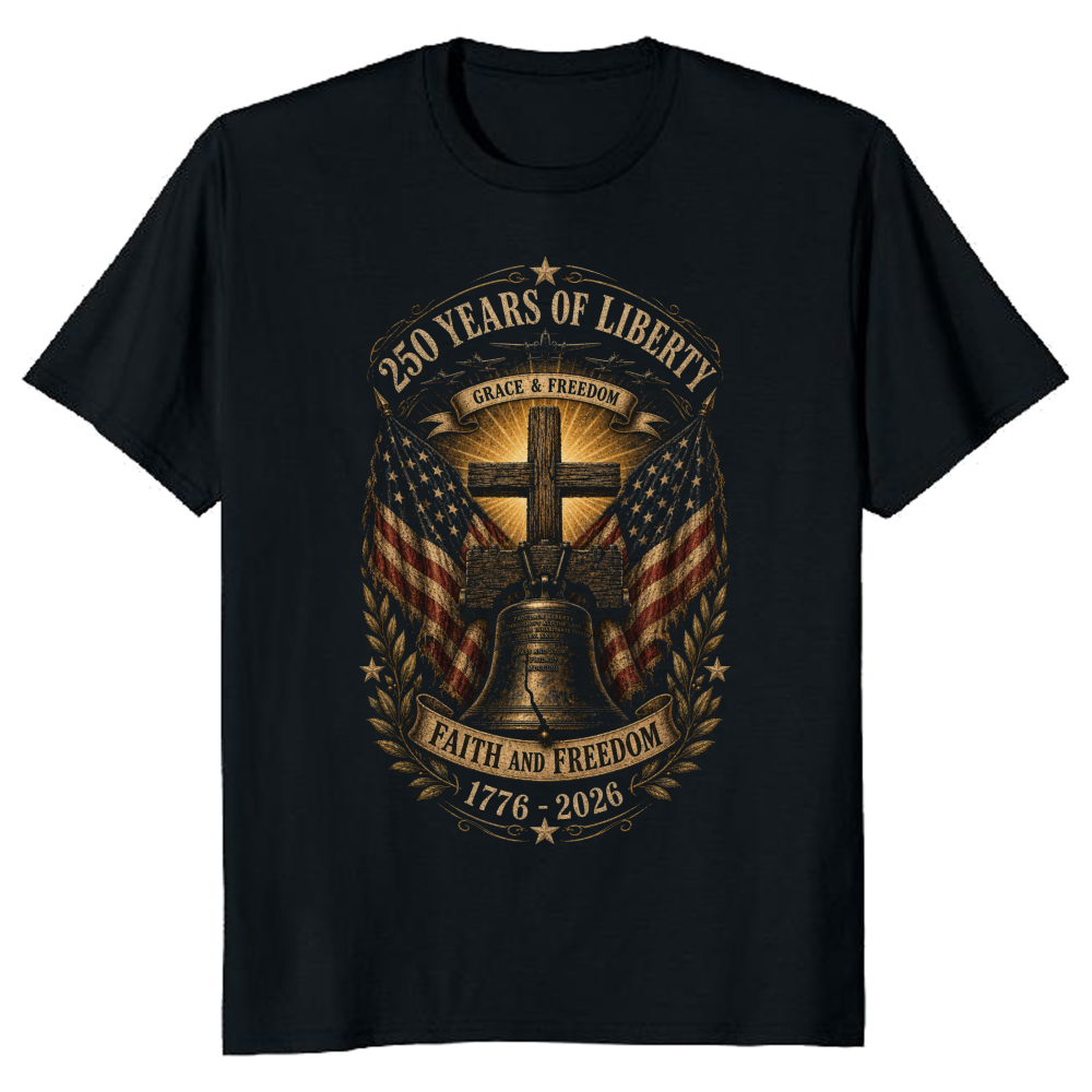 Patriotic Cross Graphic T-Shirt