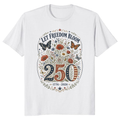 250 Year of Freedom Patriotic Floral Graphic T-Shirt