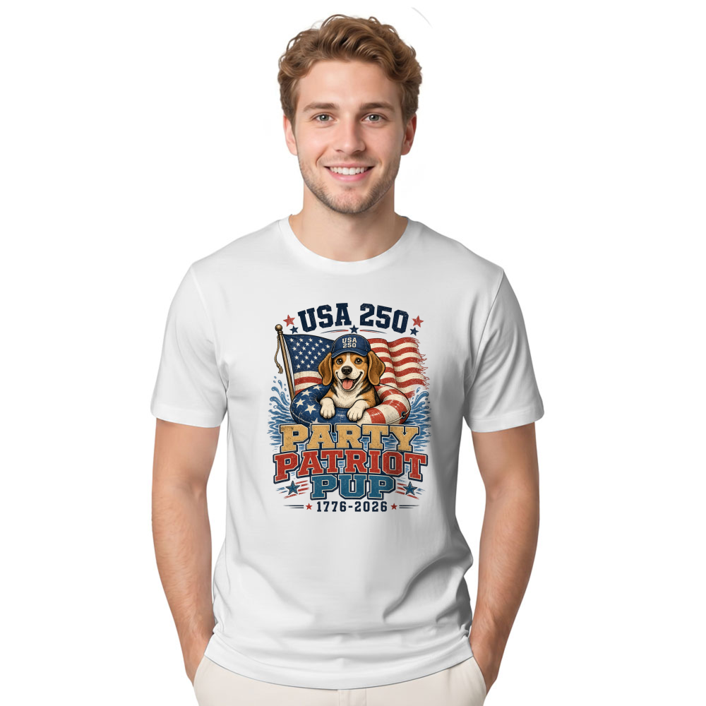 Patriotic Dog Graphic T-Shirt