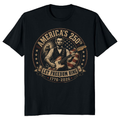 Retro Abraham Lincoln Playing Guitar Patriotic Graphic T-Shirt