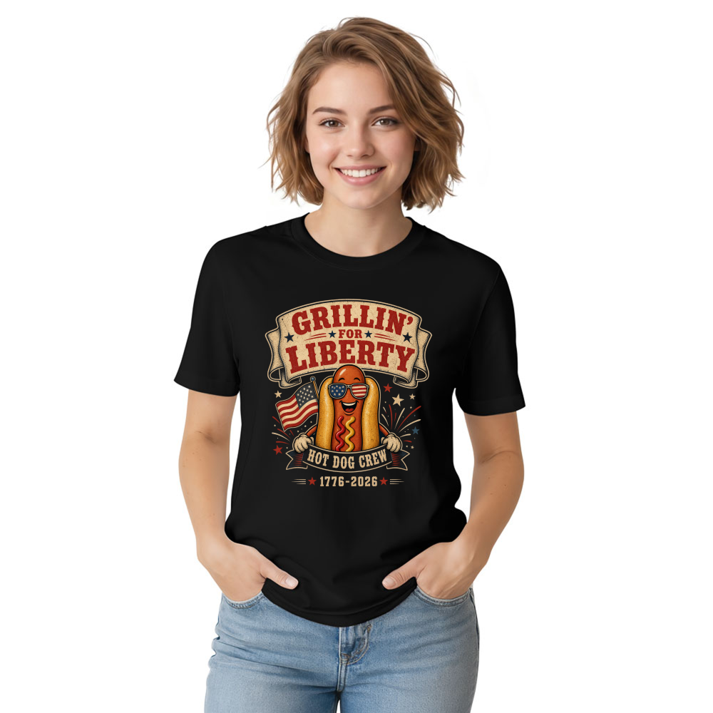 Patriotic Hot Dog 4th Of July BBQ, 250 Years America Independence Day Summer Cookout Grill Picnic Funny Cute T-Shirt
