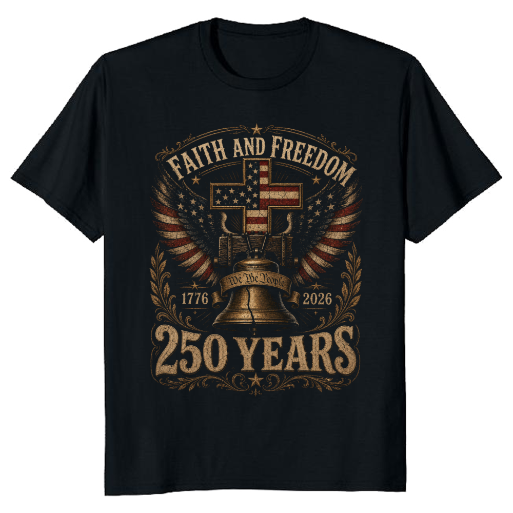 Patriotic Cross Graphic T-Shirt