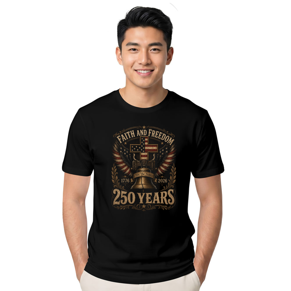 Patriotic Cross Graphic T-Shirt