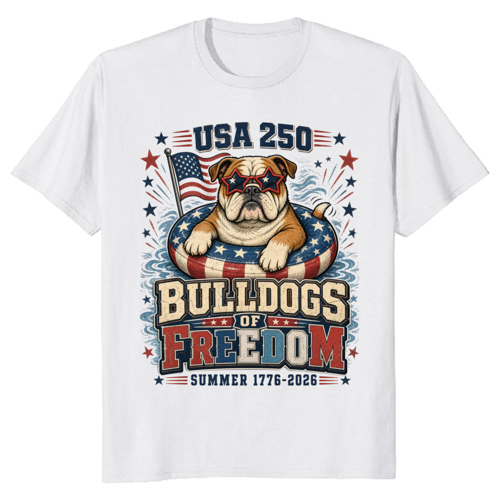 Patriotic Dog Illustration Graphic T-Shirt