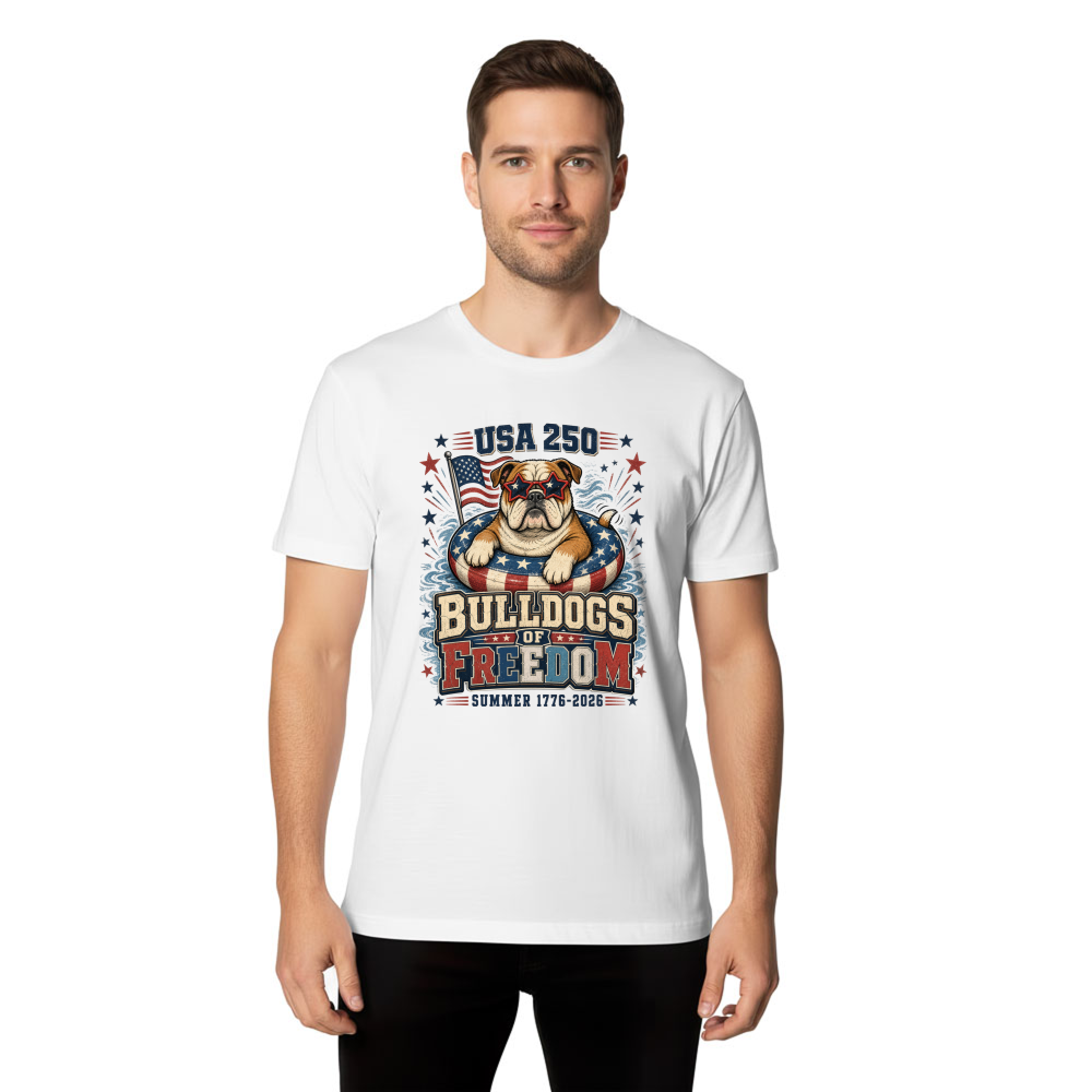 Patriotic Dog Illustration Graphic T-Shirt