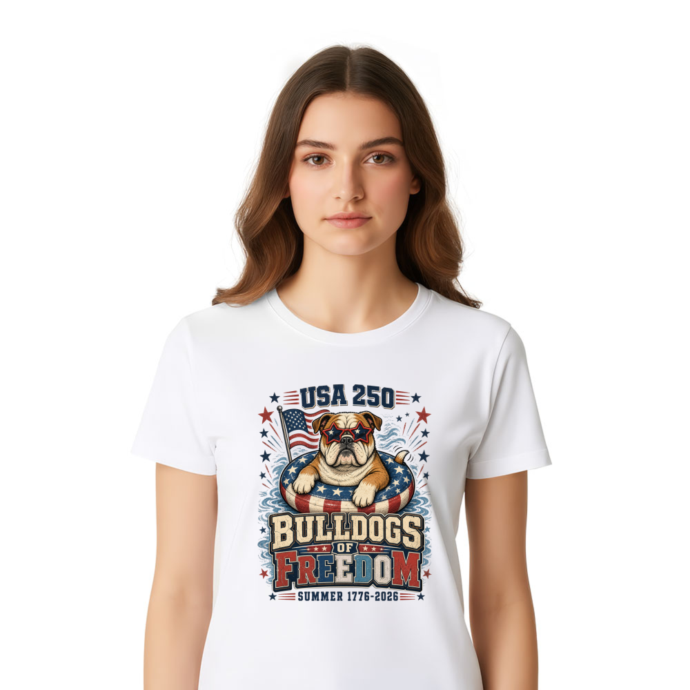Patriotic Dog Illustration Graphic T-Shirt